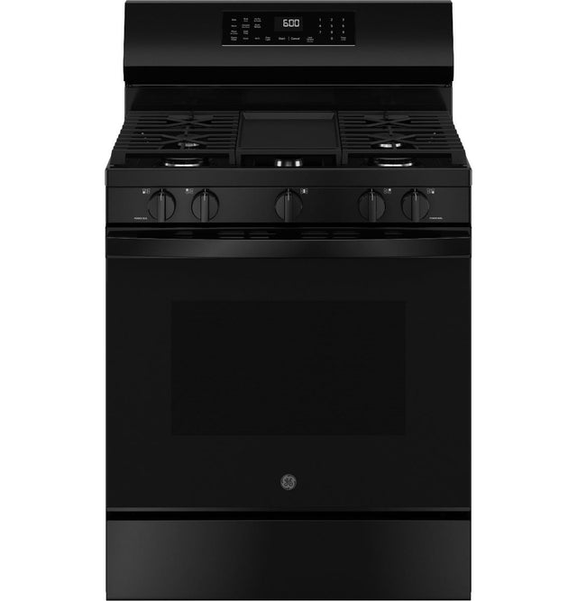 GE® 30" Free-Standing Gas Convection Range with No Preheat Air Fry and EasyWash™ Oven Tray GGF600AVBB