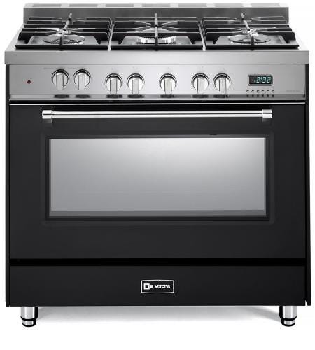 Verona 36" Prestige Dual Fuel Single Oven Range VPFSGE365E-Matte Black