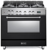 Verona 36" Prestige Dual Fuel Single Oven Range VPFSGG365E-Matte Black