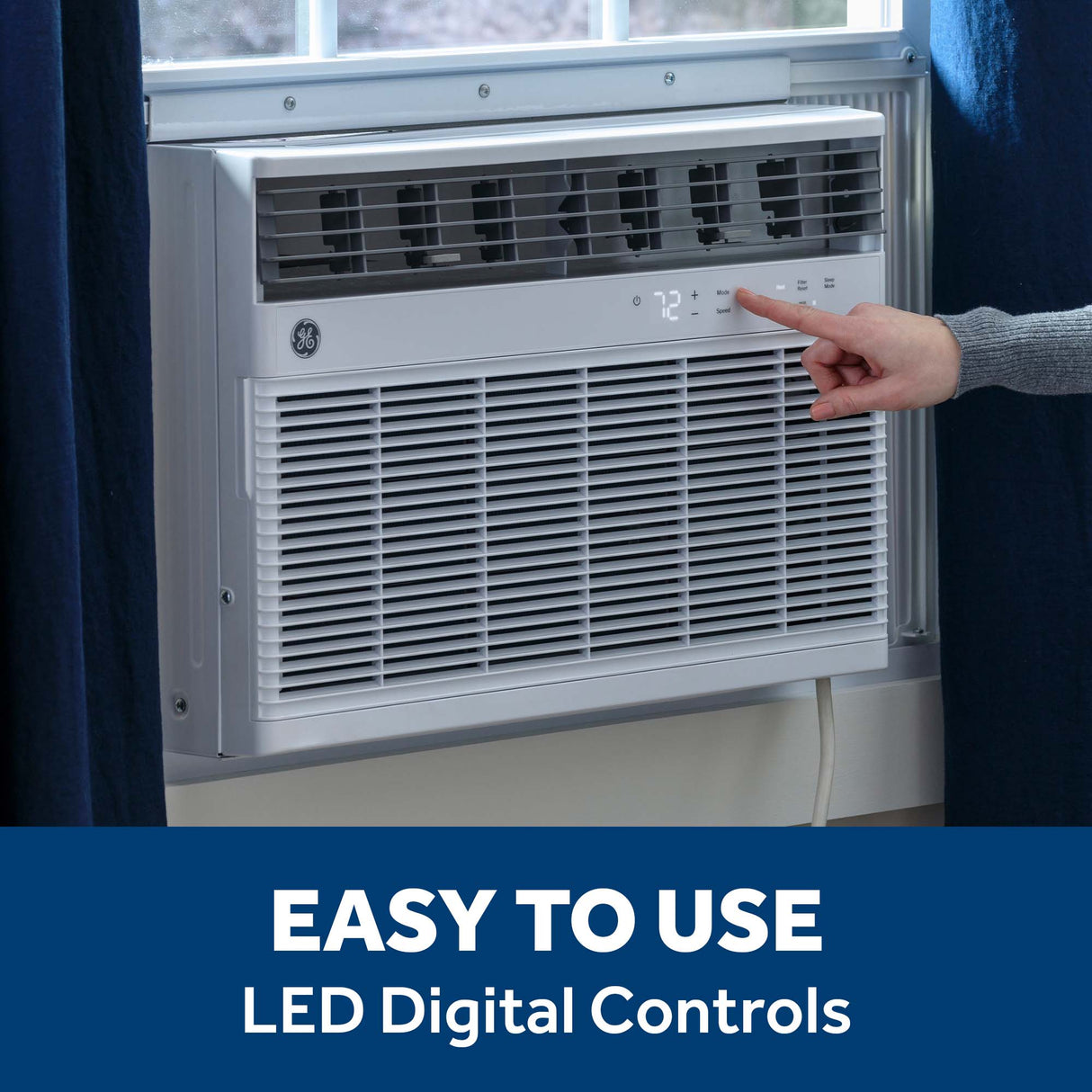 GE® 18,000 BTU Smart Heat/Cool Electronic Window Air Conditioner for Extra-Large Rooms up to 1000 sq. ft. AWGH18WWF