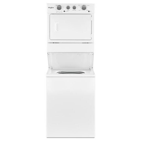 Whirlpool 3.5 cu.ft Long Vent Electric Stacked Laundry Center 9 Wash cycles and AutoDry WETLV27HW