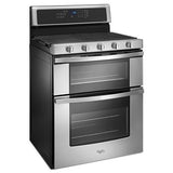 Whirlpool 6.0 Cu. Ft. Gas Double Oven Range with Center Oval Burner WGG745S0FS