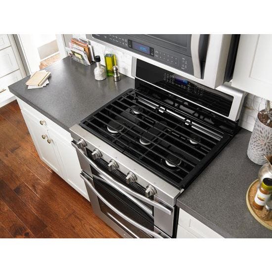 Whirlpool 6.0 Cu. Ft. Gas Double Oven Range with Center Oval Burner WGG745S0FS