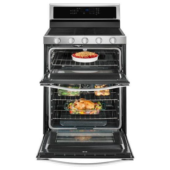 Whirlpool 6.0 Cu. Ft. Gas Double Oven Range with Center Oval Burner WGG745S0FS