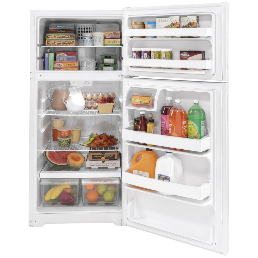 Hotpoint 15.6 Cu. Ft. Recessed Handle Top-Freezer Refrigerator HPS16BTNRWW