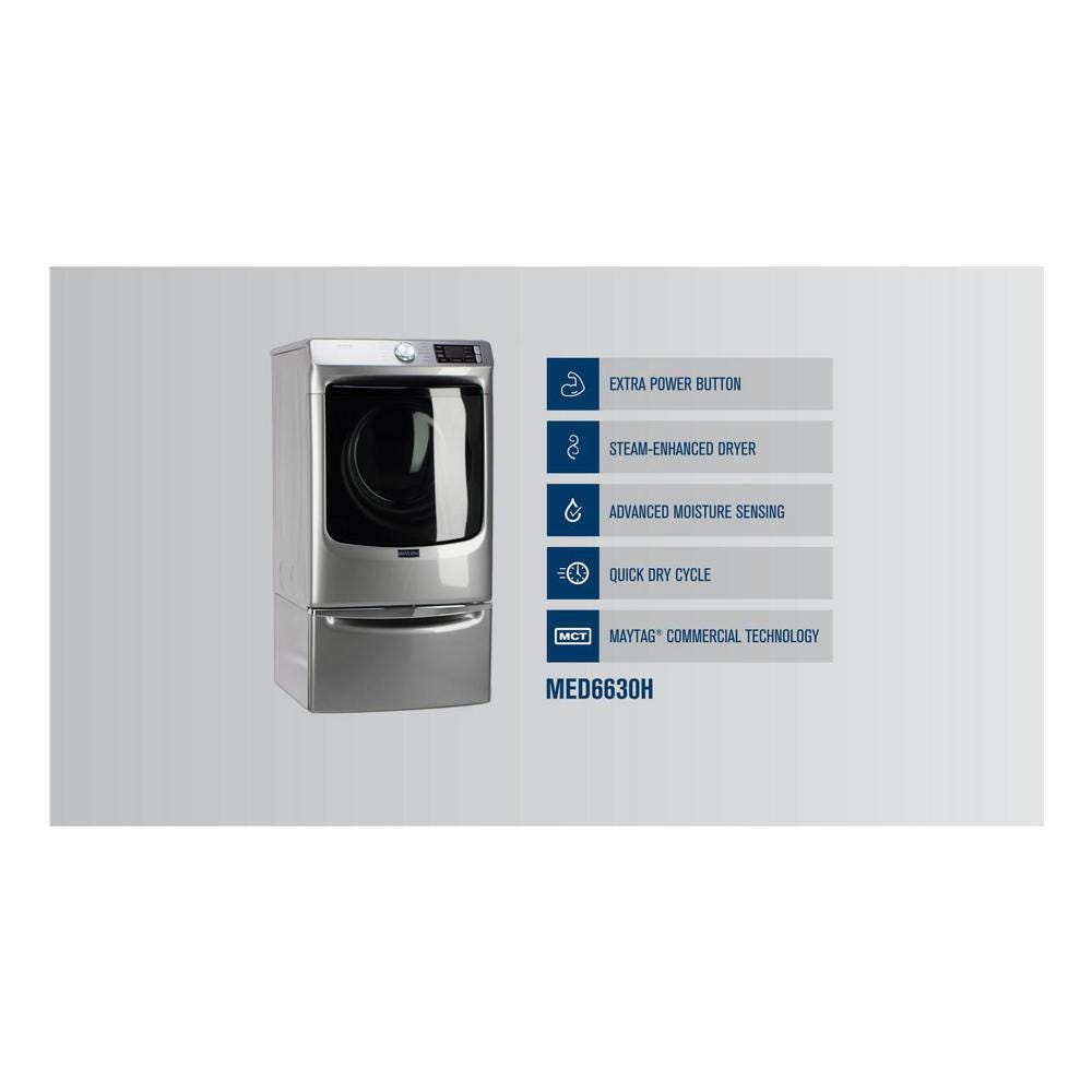 Maytag Front Load Electric Dryer with Extra Power and Quick Dry Cycle - 7.3 cu. ft. MED6630HW