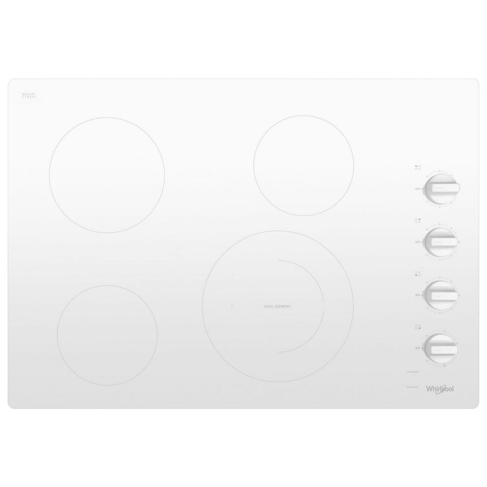 Whirlpool® 30-inch Electric Ceramic Glass Cooktop with Dual Radiant Element WCE55US0HW