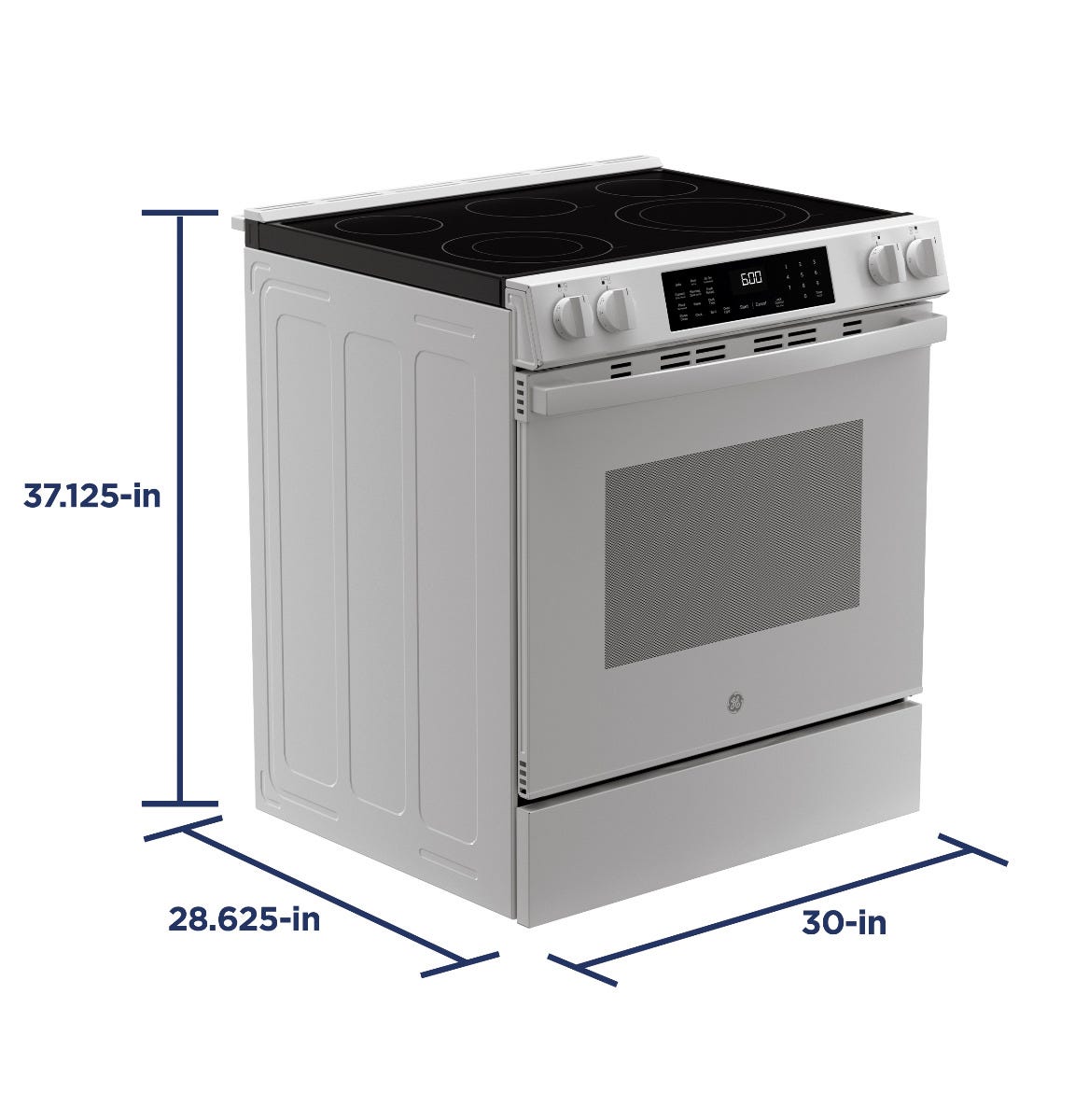 GE® 30" Slide-In Electric Convection Range with No Preheat Air Fry GRS600AVWW