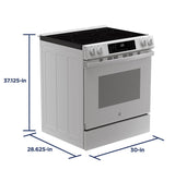 GE® 30" Slide-In Electric Convection Range with No Preheat Air Fry GRS600AVWW