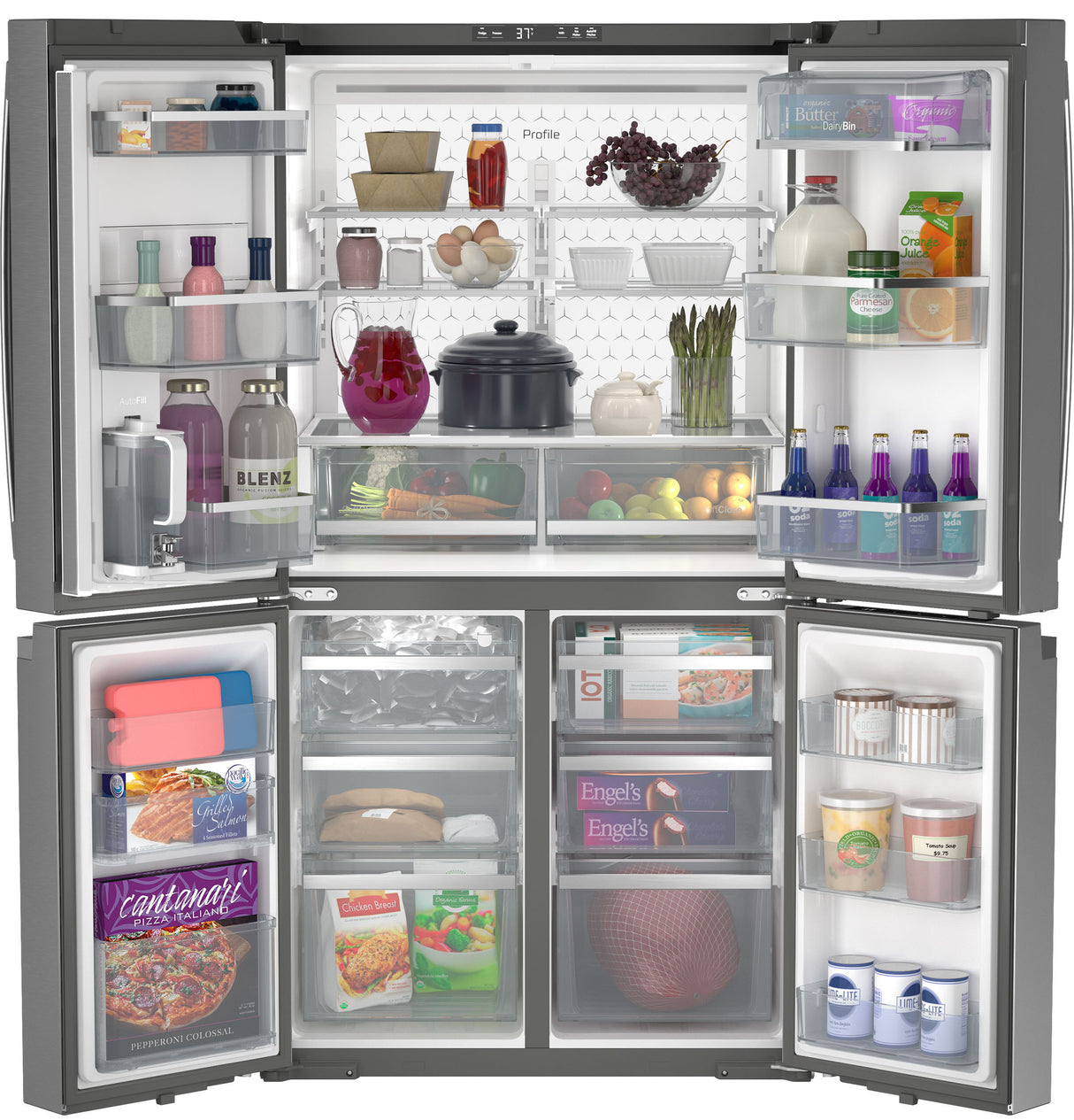 GE Profile™ ENERGY STAR® 28.3 Cu. Ft. Quad-Door Refrigerator with Dual-Dispense AutoFill Pitcher PAE28BYTFS