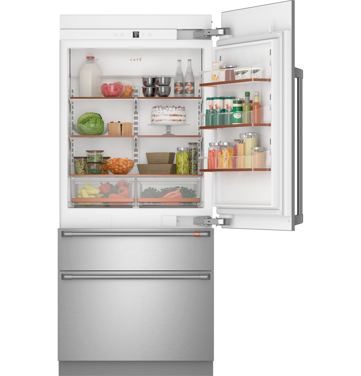 CAFE™ 36" Panel-Ready Integrated Bottom-Freezer Refrigerator – Right Swing CIC36RK6ZII