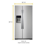 Whirlpool® 36-inch Wide Side-by-Side Refrigerator - 28 cu. ft. WRS588FIHZ