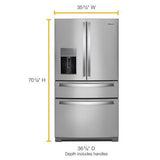 Whirlpool 36-inch Wide 4-Door Refrigerator with Exterior Drawer - 26 cu. ft. WRX986SIHZ