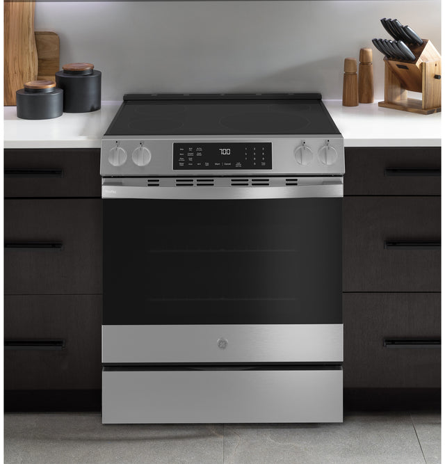 GE Profile™ ENERGY STAR® 30" Smart Slide-In Induction and Convection Range with No Preheat Air Fry and EasyWash™ Oven Tray PHS700AYFS