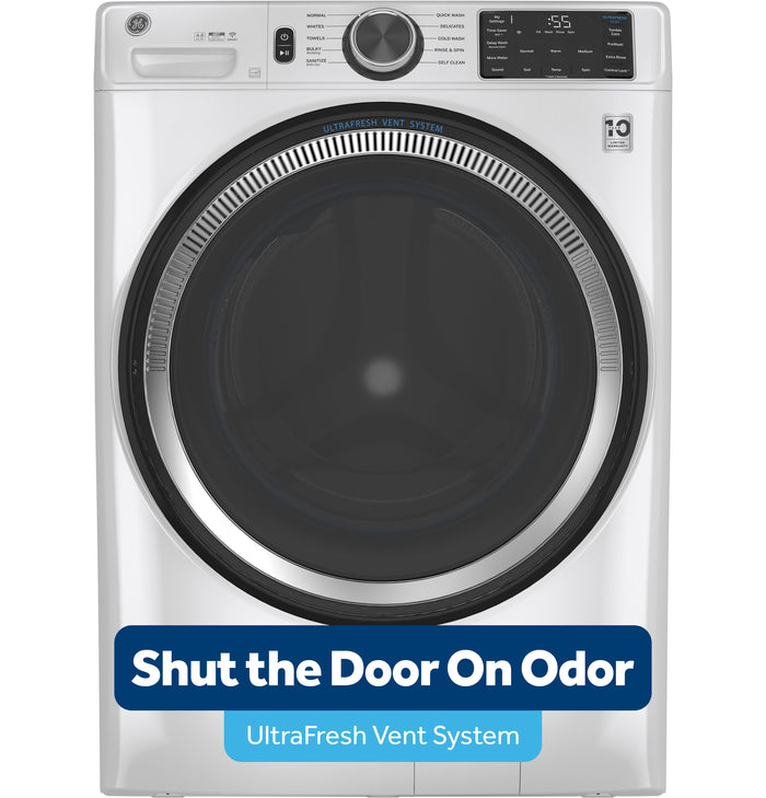 GE® 5.0 cu. ft. Capacity Smart Front Load ENERGY STAR® Steam Washer with SmartDispense™ UltraFresh Vent System with OdorBlock™ and Sanitize + Allergen GFW655SSVWW