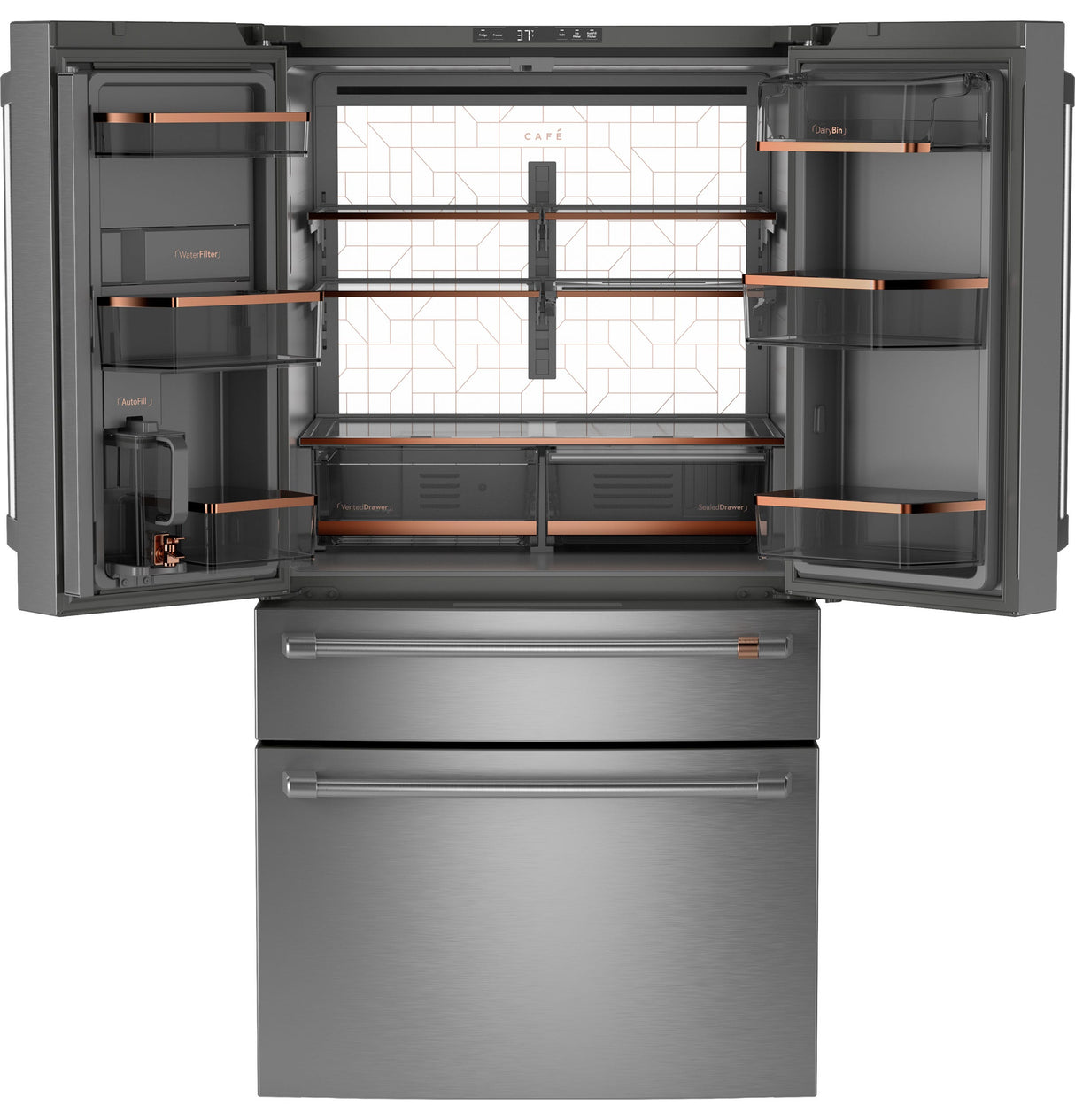 Café ENERGY STAR 29 Cu. Ft. Smart 4-Door French-Door Refrigerator CGE29DP2TS1