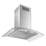 Whirlpool 36" Curved Glass Island Mount Range Hood WVI51UC6LS