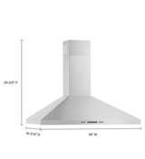 Whirlpool 36" Chimney Wall Mount Range Hood with Dishwasher-Safe Grease Filters WVW93UC6LZ