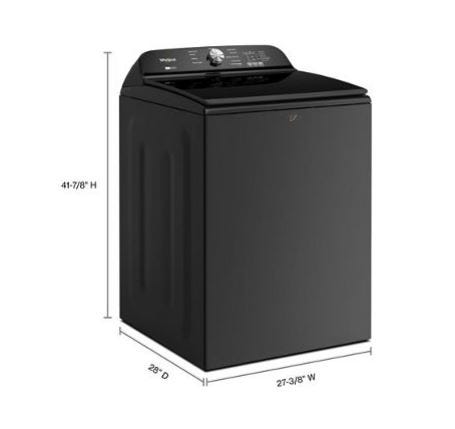 5.2–5.3 Cu. Ft. Whirlpool® Top Load Washer with Removable Agitator WTW6157PB