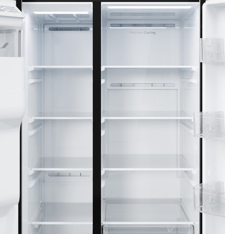 GE 23.6 Cu. Ft. Counter-Depth Side-By-Side Refrigerator with Extra Tall Dispenser and In-Door Icemaker GZS24NMYES