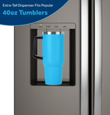 GE 23.6 Cu. Ft. Counter-Depth Side-By-Side Refrigerator with Extra Tall Dispenser and In-Door Icemaker GZS24NMYES