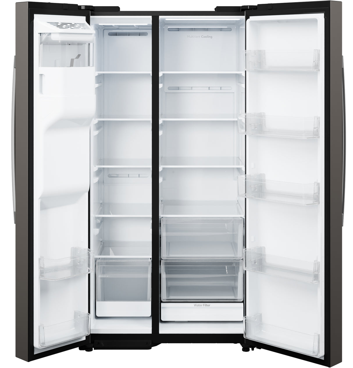 GE® 27.9 Cu. Ft. Side-By-Side Refrigerator with Extra Tall Dispenser and In-Door Icemaker GSS28NMYES