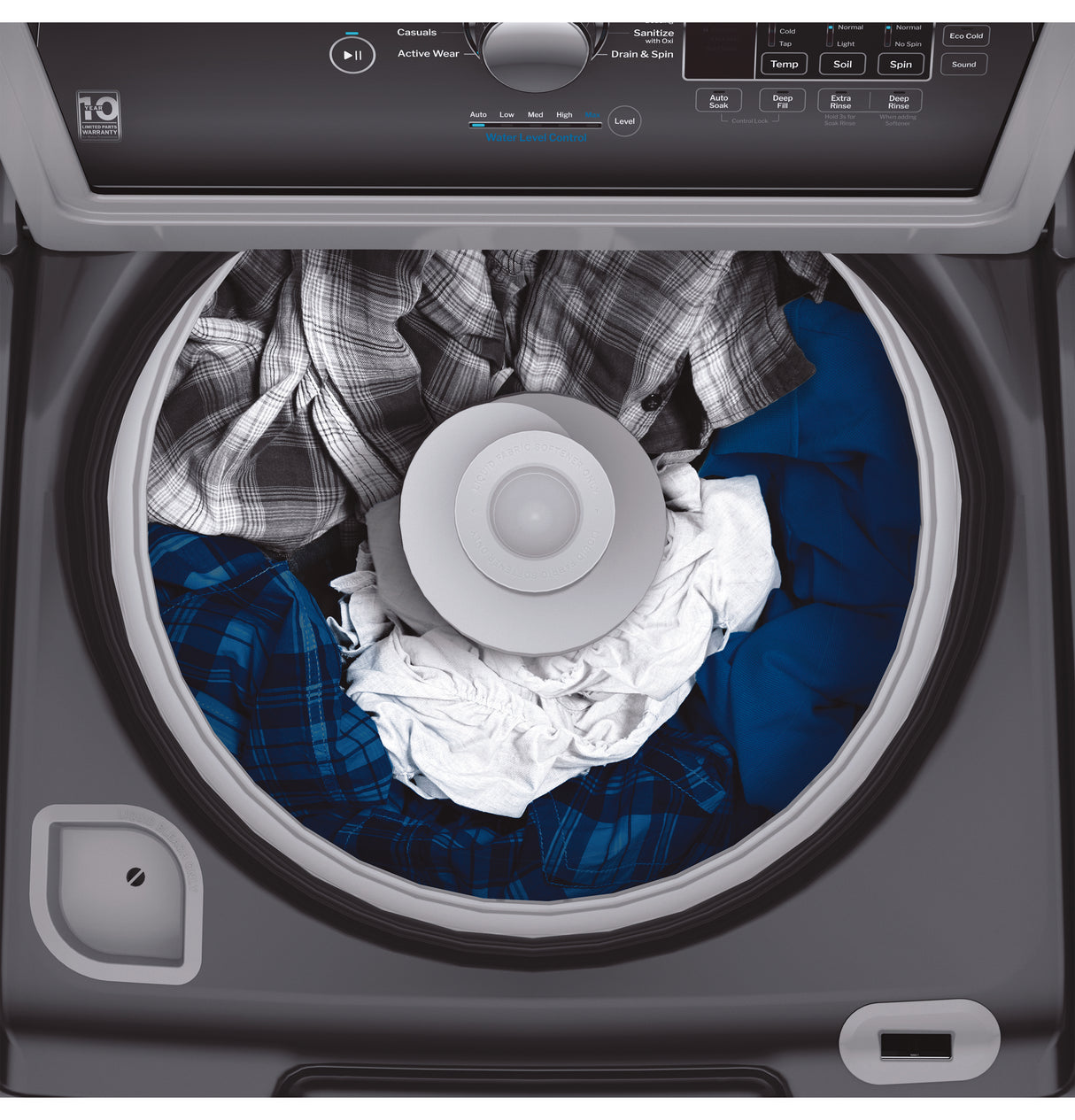GE® 4.5 cu. ft. Capacity Washer with Water Level Control GTW585BPVDG
