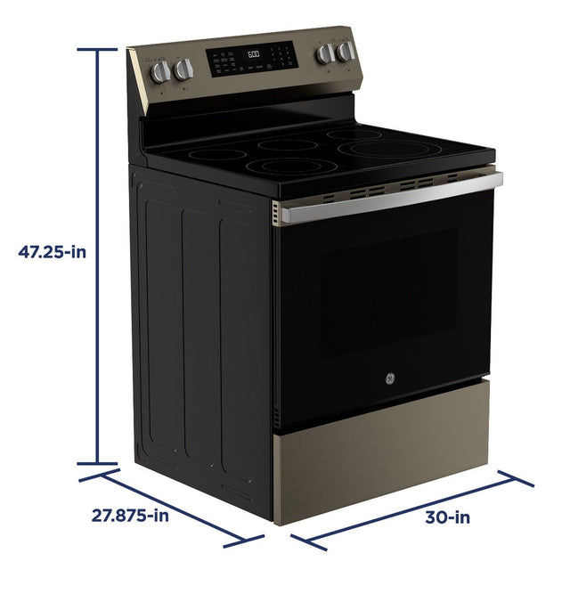 GE® 30" Free-Standing Electric Convection Range with No Preheat Air Fry GRF600AVES