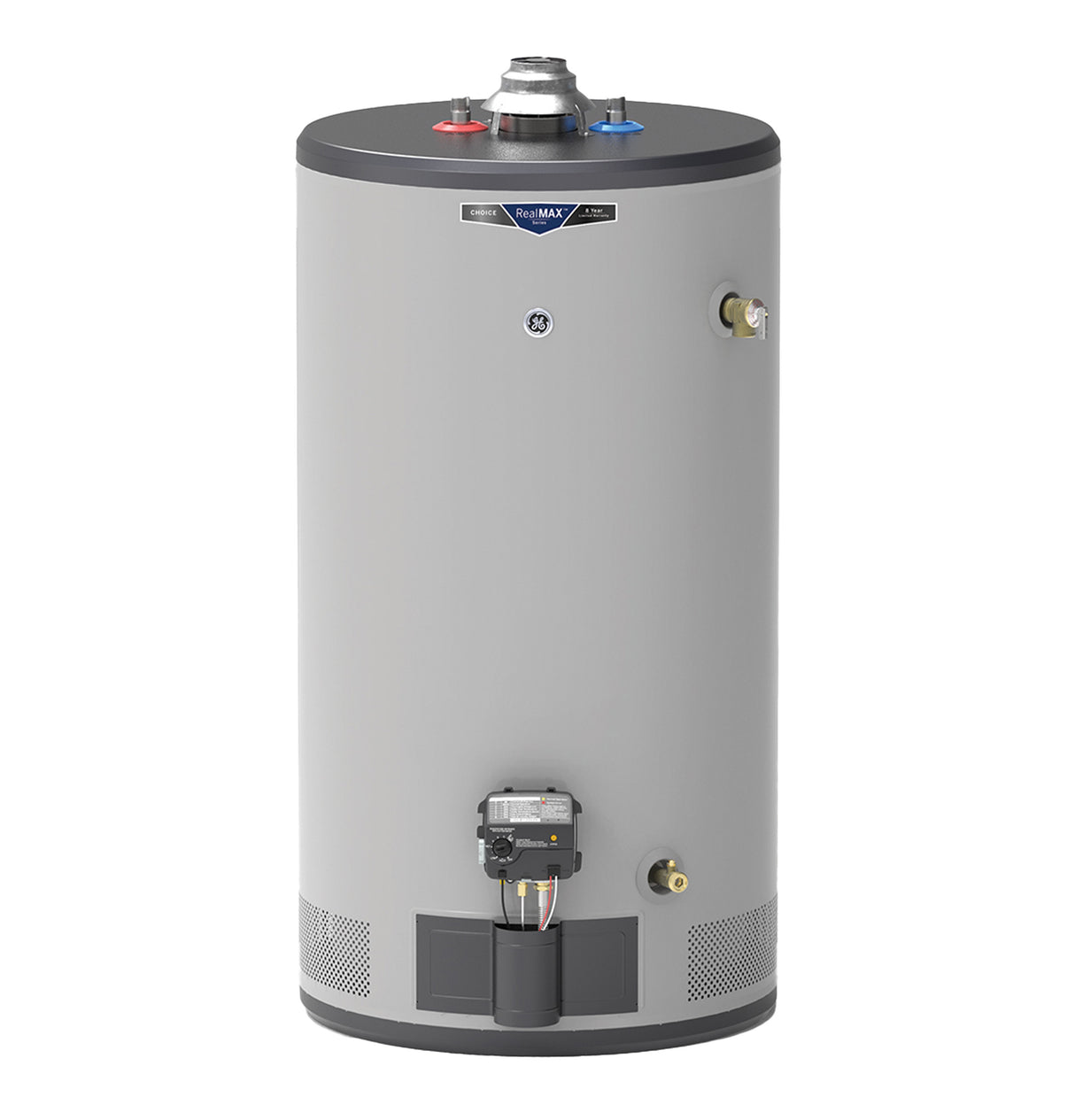 GE RealMAX Choice 50-Gallon Short Natural Gas Atmospheric Water Heater GG50S08BXR