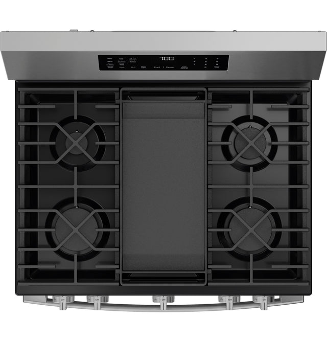 GE Profile™ 30” Smart Free-Standing Gas Convection Range with No Preheat Air Fry and EasyWash™ Oven Tray PGF700AYFS