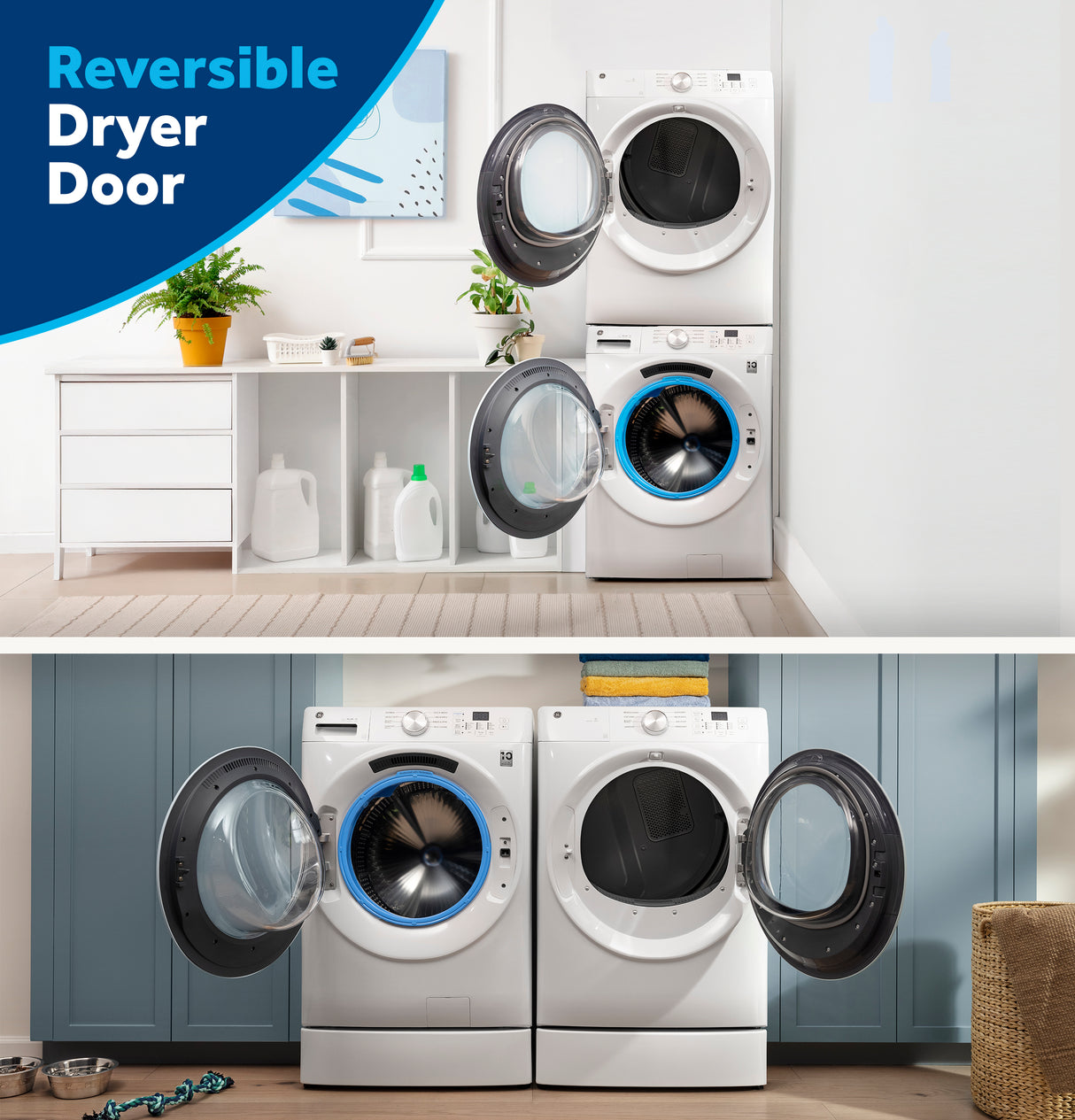 GE® ENERGY STAR® 7.8 cu. ft. Capacity Smart Front Load Gas Dryer GFD35GSSYWW