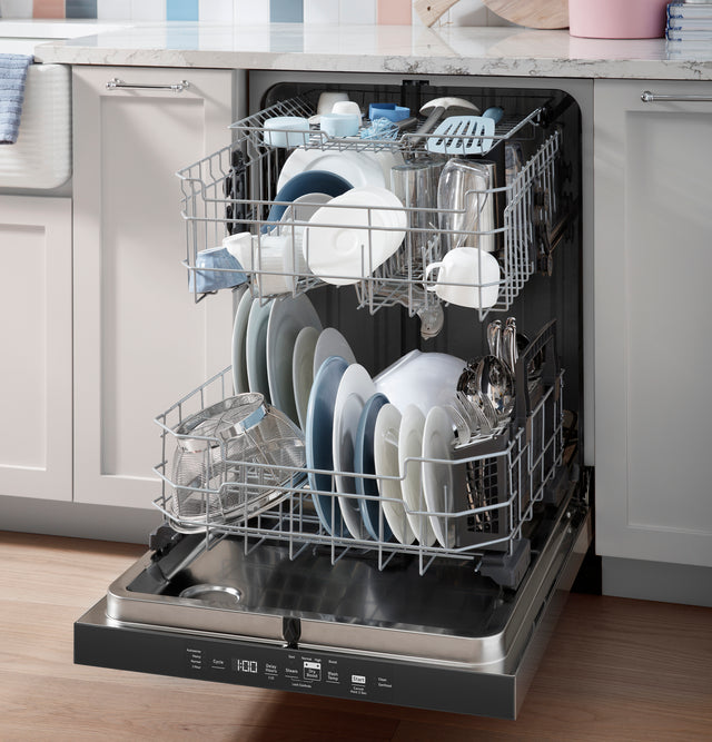 GE® ENERGY STAR® Top Control Hybrid Tub Dishwasher with Third Rack, Bottle Jets, Dry Boost & 50 dBA GDT595HYYFS