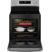 GE 30" Free-Standing Electric Convection Range with No Preheat Air Fry and EasyWash Oven Tray GRF600AVSS