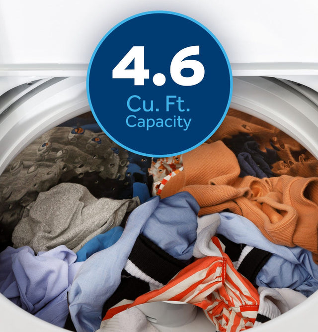 GE 4.6 cu. ft. Capacity Washer with Stainless Steel Basket,Cold Plus and Wash Boost GTW480ASWWB