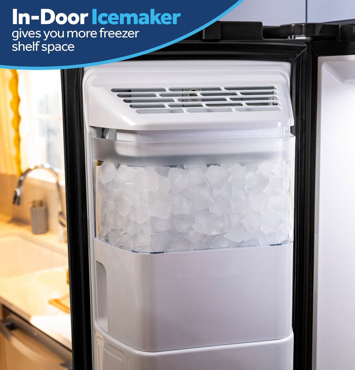 GE 23.6 Cu. Ft. Counter-Depth Side-By-Side Refrigerator with Extra Tall Dispenser and In-Door Icemaker GZS24NGYBB