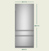 CAFE™ 36" Panel-Ready Integrated Bottom-Freezer Refrigerator – Right Swing CIC36RK6ZII