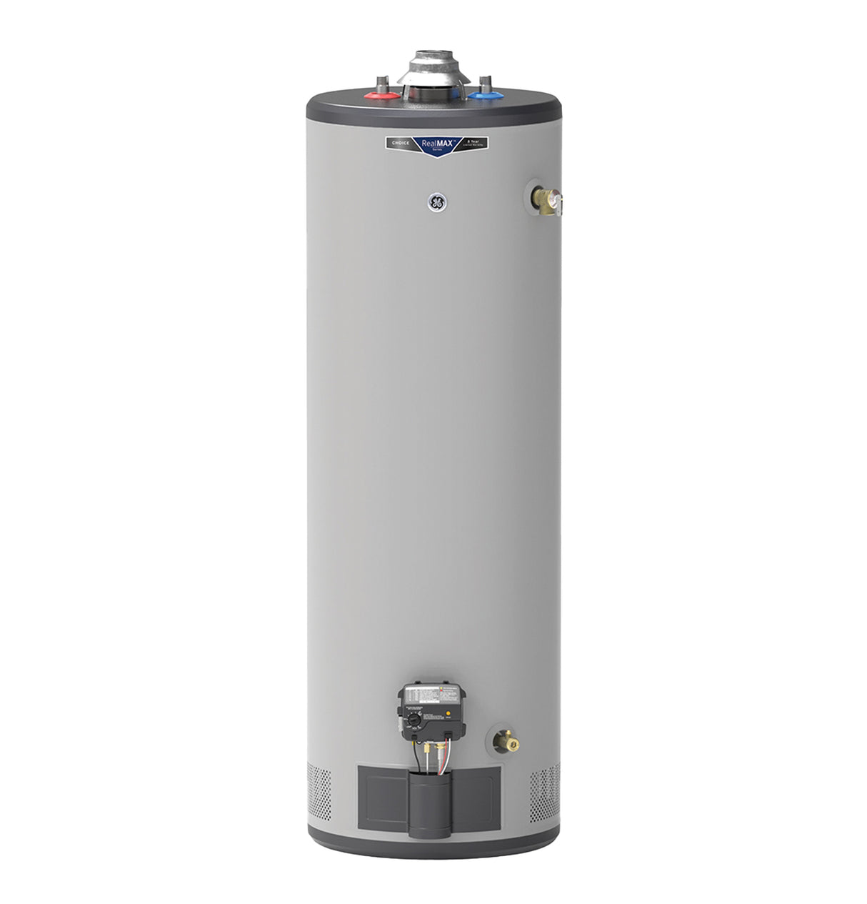 GE RealMAX Choice 40-Gallon Tall Natural Gas Atmospheric Water Heater GG40T08BXR