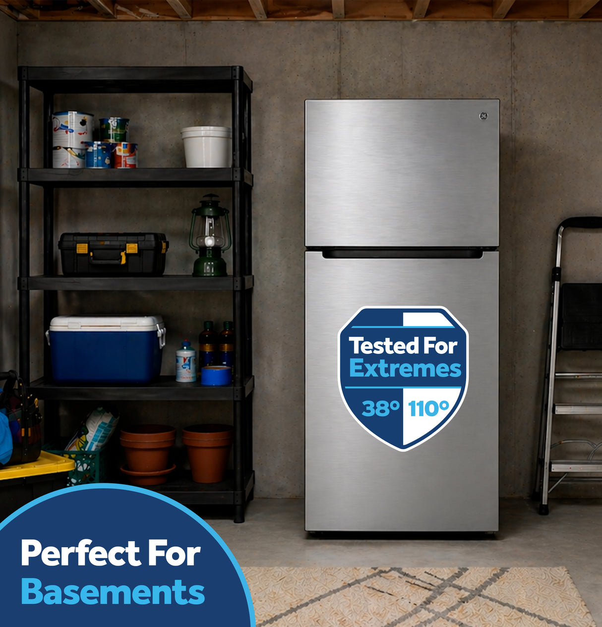 GE 19 Cu. Ft. Garage Ready Top-Freezer Refrigerator GPS19KYZFS