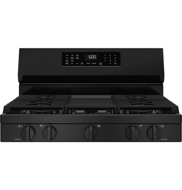 GE® 30" Free-Standing Gas Convection Range with No Preheat Air Fry and EasyWash™ Oven Tray GGF600AVBB