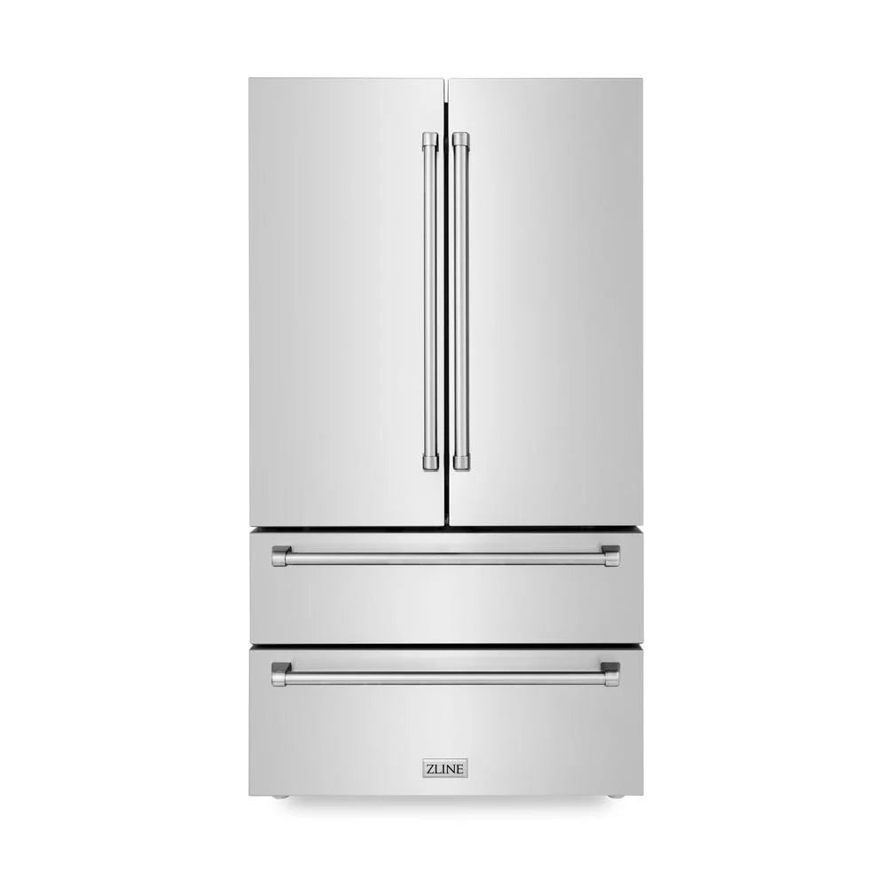 ZLINE 36 in. 22.5 cu. ft. Counter-Depth French Door Refrigerator with Ice Maker in Fingerprint-Resistant Stainless Steel (RFM-36) (S&D)