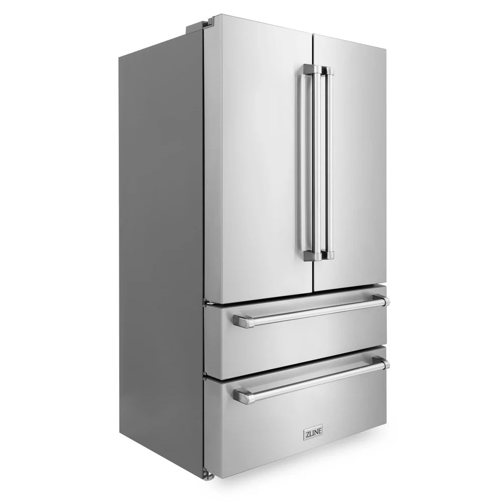 ZLINE 36 in. 22.5 cu. ft. Counter-Depth French Door Refrigerator with Ice Maker in Fingerprint-Resistant Stainless Steel (RFM-36) (S&D)