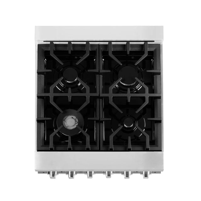 ZLINE 24 in. 2.8 cu. ft. Legacy Dual Fuel Range with 4 Burner Gas Cooktop and Electric Convection Oven in Stainless Steel (RA24) (S&D)